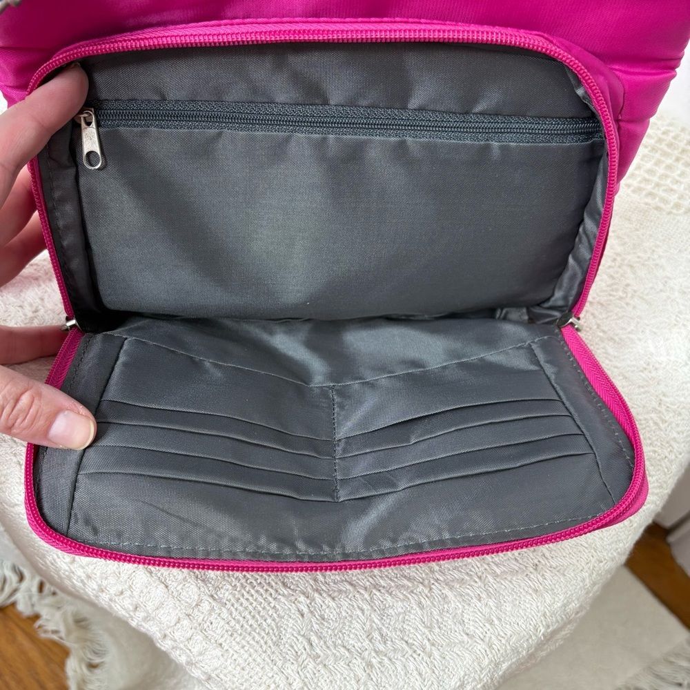 Travelon Hot Pink Crossbody Bag Lightweight Nylon Travel Purse - Picture 6 of 9